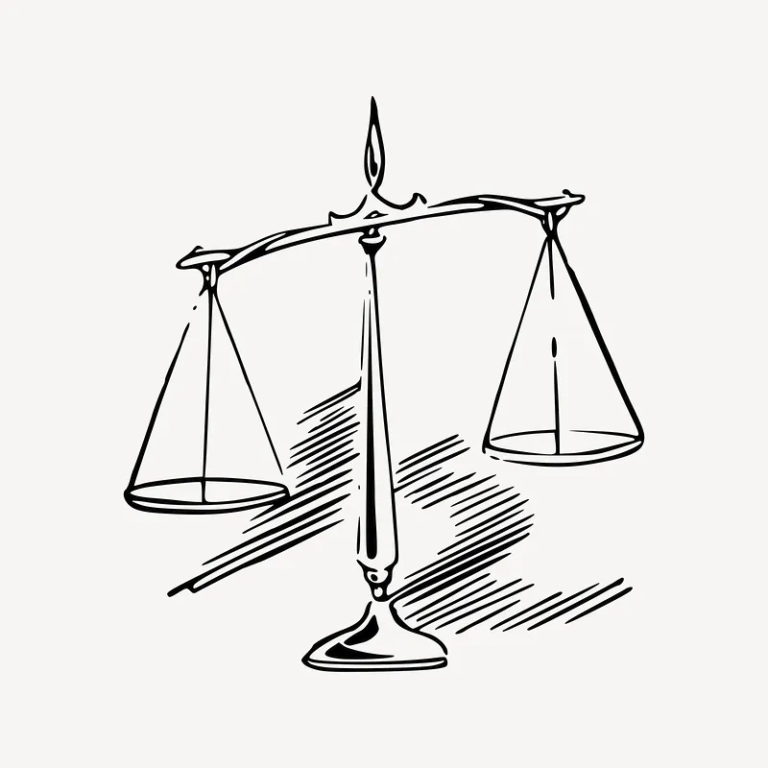 drawing of scales of justice