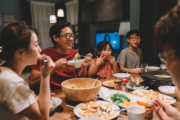 family eating together